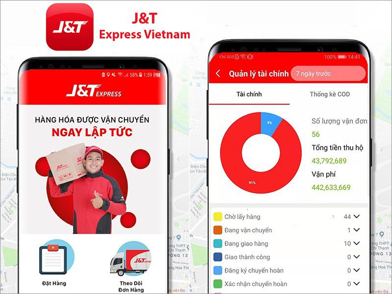 Giao diện của ứng dụng J&T Express